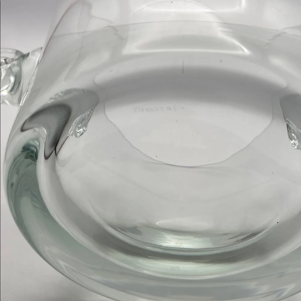 Tiffany & Co. Crystal Scroll Handle Ice Bucket